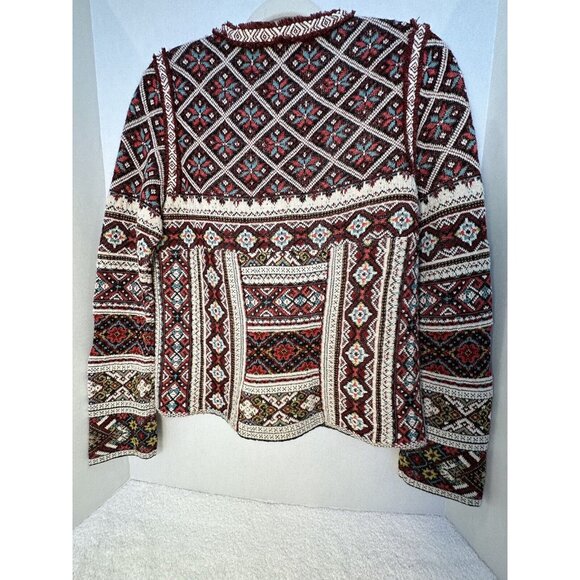 ALDO MARTINS (Anthropologie) Inverness Red Wool/Alpaca Cardigan, Size Small - Picture 2 of 14